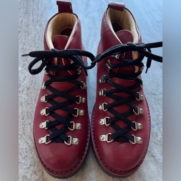 New Men's Fracap M120 Boots Commando Sole 40 - US 7 Burgundy / Maroon Leather - Picture 2 of 12